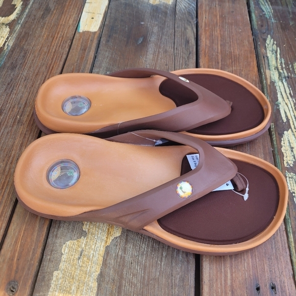 Hawaiian Jellys Ultra Comfort Brown Lava Unisex Flip Flop Sandal Sz 11 - Picture 2 of 8